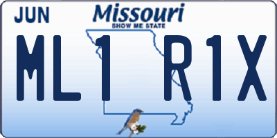 MO license plate ML1R1X