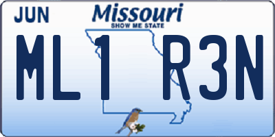 MO license plate ML1R3N