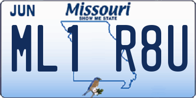 MO license plate ML1R8U