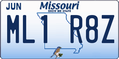 MO license plate ML1R8Z