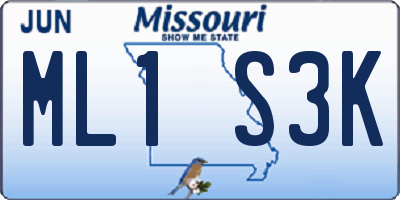 MO license plate ML1S3K