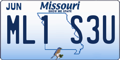 MO license plate ML1S3U