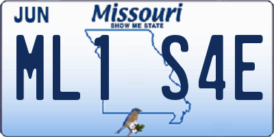 MO license plate ML1S4E