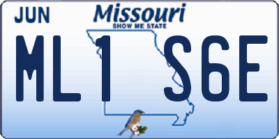 MO license plate ML1S6E