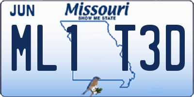 MO license plate ML1T3D