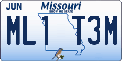MO license plate ML1T3M