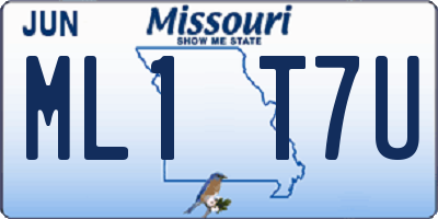 MO license plate ML1T7U