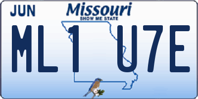 MO license plate ML1U7E