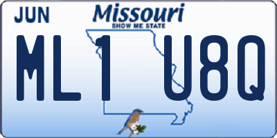 MO license plate ML1U8Q