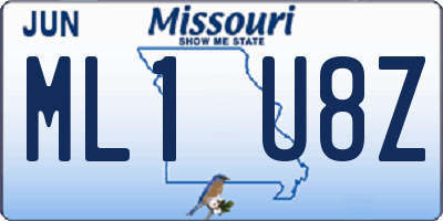 MO license plate ML1U8Z
