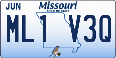 MO license plate ML1V3Q