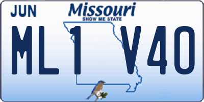 MO license plate ML1V4O