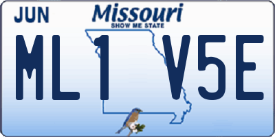 MO license plate ML1V5E