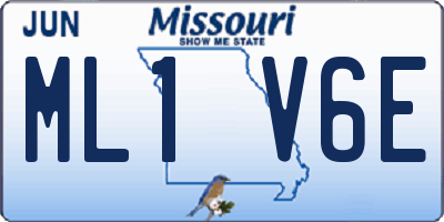 MO license plate ML1V6E