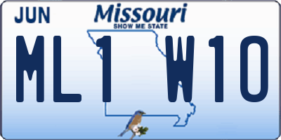 MO license plate ML1W1O