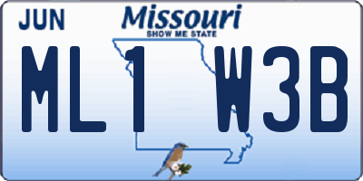MO license plate ML1W3B