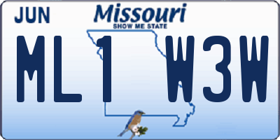 MO license plate ML1W3W