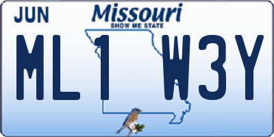 MO license plate ML1W3Y