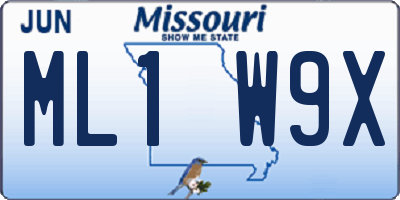 MO license plate ML1W9X