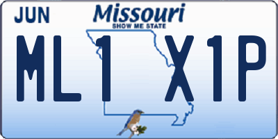 MO license plate ML1X1P