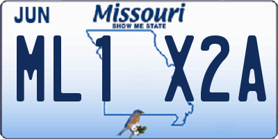 MO license plate ML1X2A