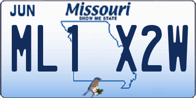 MO license plate ML1X2W