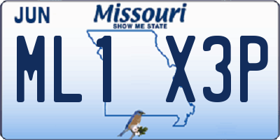 MO license plate ML1X3P