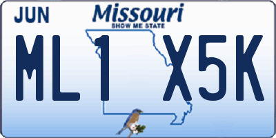 MO license plate ML1X5K