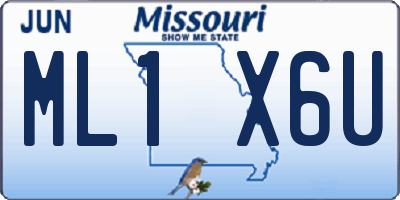 MO license plate ML1X6U