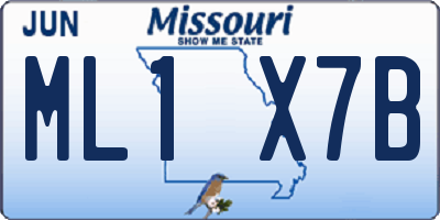 MO license plate ML1X7B