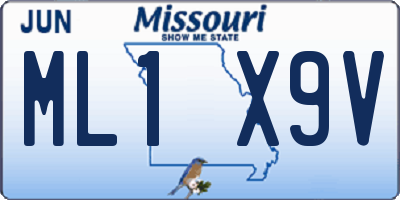 MO license plate ML1X9V