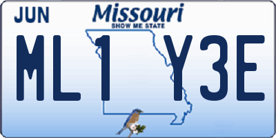 MO license plate ML1Y3E