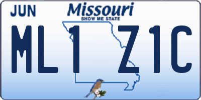 MO license plate ML1Z1C