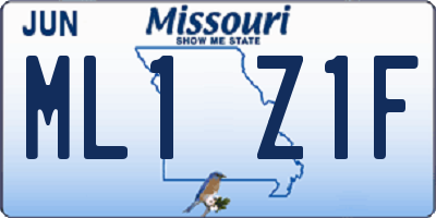 MO license plate ML1Z1F