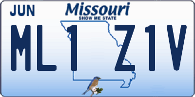 MO license plate ML1Z1V