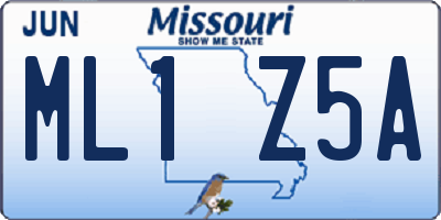 MO license plate ML1Z5A