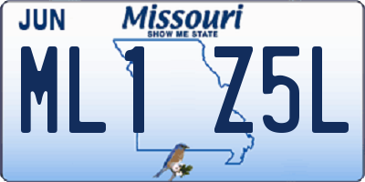 MO license plate ML1Z5L