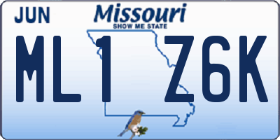 MO license plate ML1Z6K