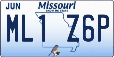 MO license plate ML1Z6P