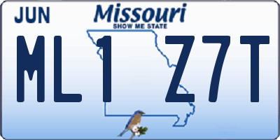MO license plate ML1Z7T