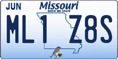 MO license plate ML1Z8S
