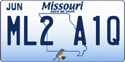 MO license plate ML2A1Q