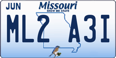 MO license plate ML2A3I
