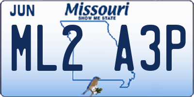 MO license plate ML2A3P