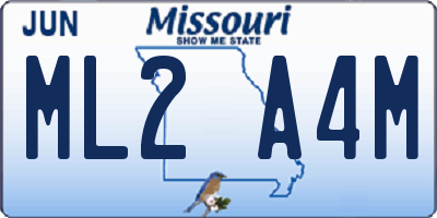 MO license plate ML2A4M