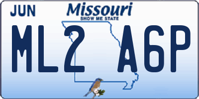 MO license plate ML2A6P