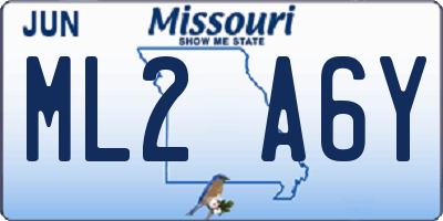 MO license plate ML2A6Y
