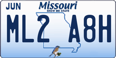 MO license plate ML2A8H