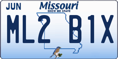 MO license plate ML2B1X