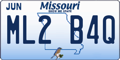 MO license plate ML2B4Q
